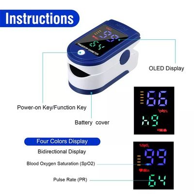 Оксиметр ИМПа ульс кончика пальца цифров экрана приведенного цвета Handheld портативный